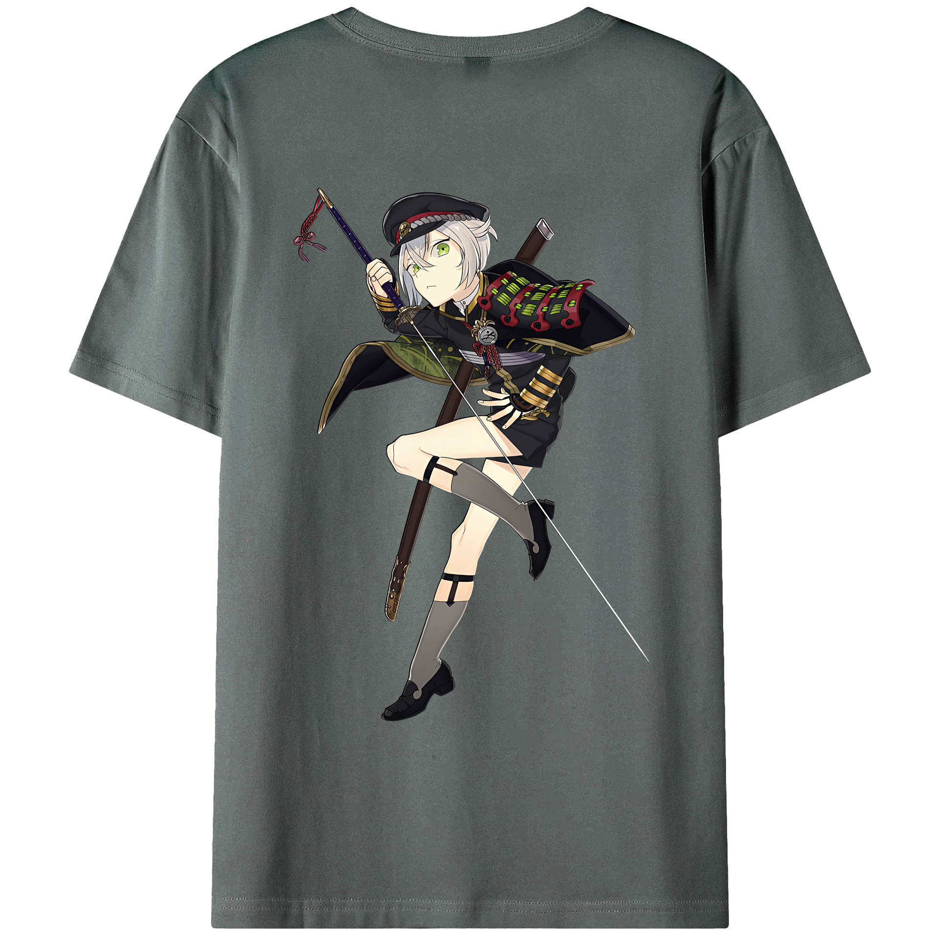 （画像用） 刀剣乱舞 Touken Ranbu 綿100％ メンズ半袖Tシャツ（バックプリント） 通気性